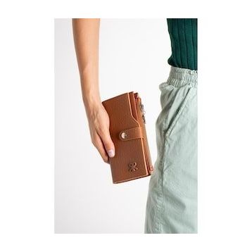 ImPolo Solin Taba 10x18.5 cm Kadın El ve Cep Cüzdanı