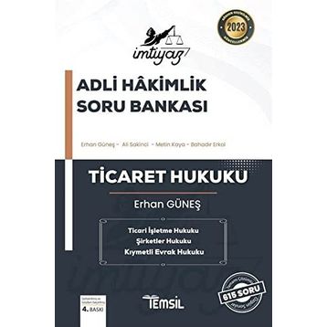 İmtiyaz Adli Hakimlik 2022 Soru Bankası Ticaret Hukuku - Temsil Kitap Yayınları