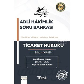 İmtiyaz Adli Hakimlik 2022 Soru Bankası Ticaret Hukuku - Temsil Kitap Yayınları