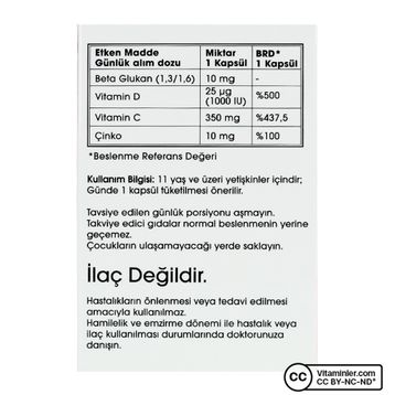 Imuneksfarma Micro-Glucan 10 mg 40 Kapsül
