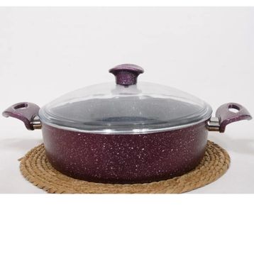 İmza Granit Kırmızı 28 cm Karnıyarık Basık Tencere
