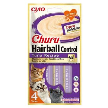 Inaba Ciao Churu Hairball Tüy Yumağı Kontrollü Ton Balıklı 4x14 gr Ödül Maması
