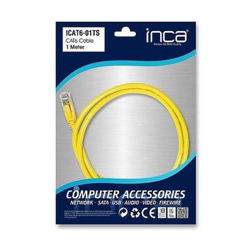 Inca ICAT6-01TS 1 mt Sarı Patch Kablo