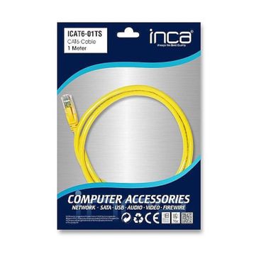 Inca ICAT6-01TS 1 mt Sarı Patch Kablo