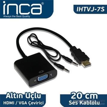 Inca IHTVJ-7S Siyah Hdmı-Vga Jaklı Ses Kablosu