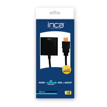 Inca IHTVJ-7S Siyah Hdmı-Vga Jaklı Ses Kablosu