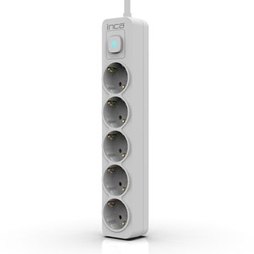Inca IPW-44GB 5 Port Akım Korumalı 1.5 m Beyaz LED Tuşlu Priz