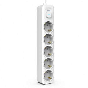 Inca IPW-44GB 5 Port Akım Korumalı 1.5 m Beyaz LED Tuşlu Priz