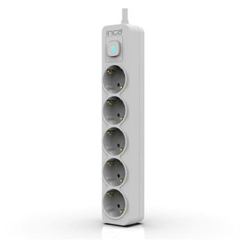 Inca IPW-44GB 5 Port Akım Korumalı 1.5 m Beyaz LED Tuşlu Priz