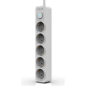 Inca IPW-44GB 5 Port Akım Korumalı 1.5 m Beyaz LED Tuşlu Priz