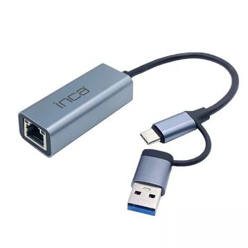 Inca IUTP-01T USB 3.0 Type-C 3.1 Ethernet RJ45 1000 Mbps Alüminyum Kasa Çoklayıcı