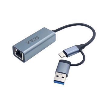 Inca IUTP-01T USB 3.0 Type-C 3.1 Ethernet RJ45 1000 Mbps Alüminyum Kasa Çoklayıcı