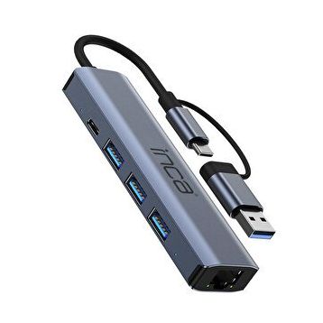 Inca IUTP-5T USB+Type-C Girişli 5 Port Dönüştürücü Hub