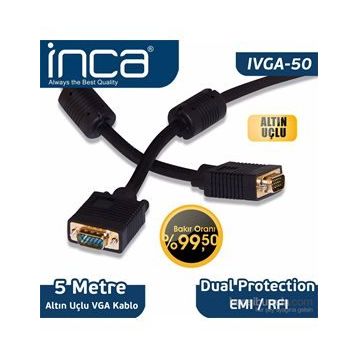 Inca IVGA-50 Vga 5 m Altın Uçlu Blister VGA Kablo