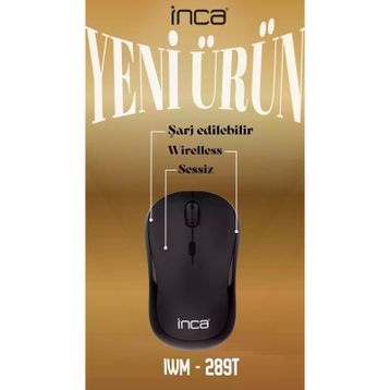 Inca IWM-289T Siyah Ergonomic Design Şarjlı Kablosuz Mouse
