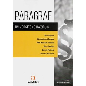 İnce Detay Yayınları Yks Paragraf Soru Bankası