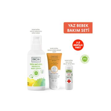 INCIA %100 Doğal Bebek Güneş Bakım Seti