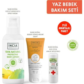 INCIA %100 Doğal Bebek Güneş Bakım Seti