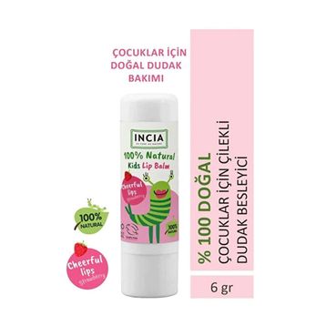 Incia Kids %100 Doğal 6 gr Çilek Bitkisel Nemlendirici Dudak Bakım Kremi