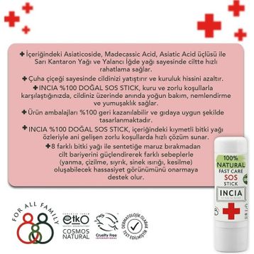 Incia SOS Doğal Anlık Yatıştırıcı 6 gr Stick