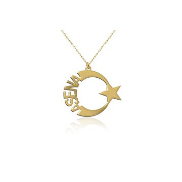 İNDİGO TAKI İsimli Ay Yıldız Gümüş Kolye