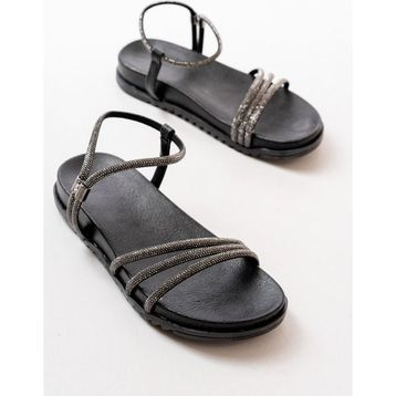 İnfon 1001-1100 Siyah Taşlı Kadın Sandalet