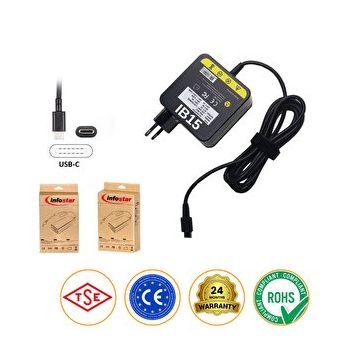 İnfostar Lenovo 20JDS03300 65 Ac Standard Usb Type C Uyumlu Laptop Adaptör