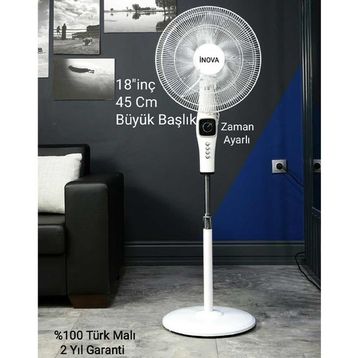 Inova Sunday Beyaz 18 İNÇ 5 Pervaneli 65 W Zaman Ayarlı Vantilatör