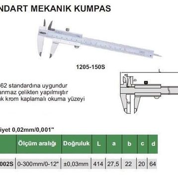 Insize 1205-1502S Mekanik Kumpas Standart Model