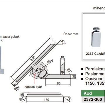 INSIZE 2372-360 Mercekli Mekanik Açı Ölçer
