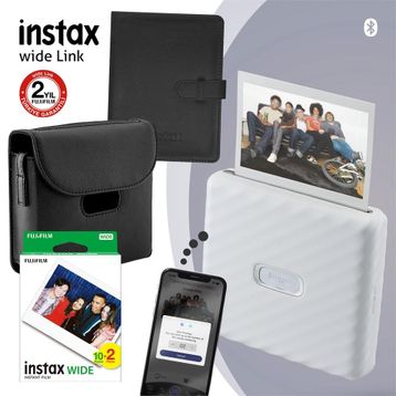 Instax Wide Link 1 Beyaz Akıllı Telefon Yazıcısı ve Hediye Seti