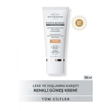 Institut Esthederm Photo Reverse Tinted Medium Beige Leke Karşıtı UVA/UVB SPF50+ 50 ml Yüksek Korumalı Renkli Güneş Krem