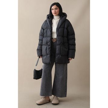 Instyle Mona Siyah Salaş Şişme Mont