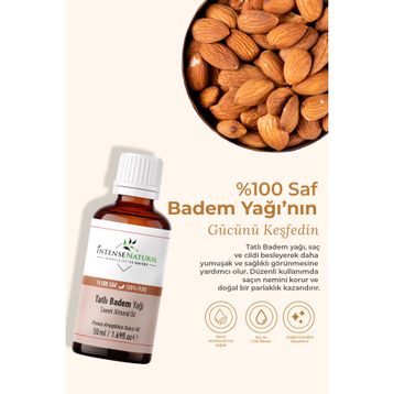 Intense Natural Sweet Almond Oil Tatlı 50 ml Soğuk Sıkım Badem Yağı