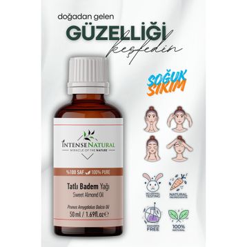 Intense Natural Sweet Almond Oil Tatlı 50 ml Soğuk Sıkım Badem Yağı