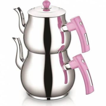 İnter Çelik Mercan Pembe Mini Boy Çaydanlık