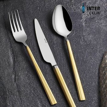 İnter Çelik Nil Gold 60 Parça Kaşık Çatal Seti