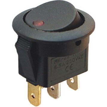 İntercom IC-132 Yuvarlak 3 Pinli 220 Volt Nokta Işıklı Açma-Kapama Anahtarı