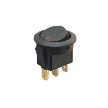 İntercom IC-132 Yuvarlak 3 Pinli 220 Volt Nokta Işıklı Açma-Kapama Anahtarı