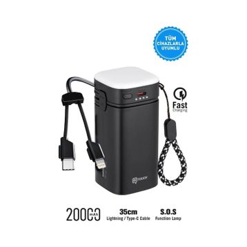 İntouch 20000 mAh 22.5W PD Kamp Lambası LED Lamba Powerbank