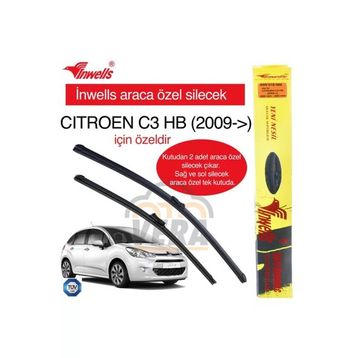 Inwells Citroen C3 2010 - 2015 650 mm 400 mm Aparatlı Muz Silecek Takımı