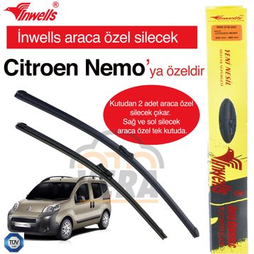 Inwells Citroen Nemo 2008-2017 Muz Silecek Takımı