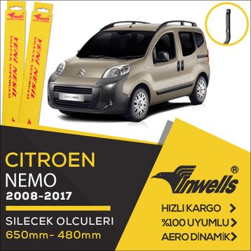Inwells Citroen Nemo 2008-2017 Ön Muz Silecek Takımı