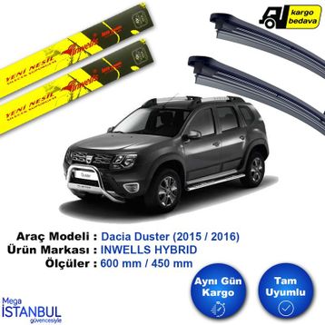 Inwells Dacia Duster 2015-2016 Muz Silecek Takımı