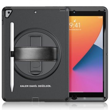 iPad 10.2 7.Nesil Hand Strap - Siyah Tablet Kılıfı