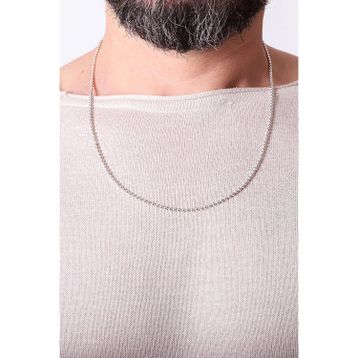İpek Silver 925 Ayar Gümüş Toplu Zincir Erkek Zincir Kolye Silver