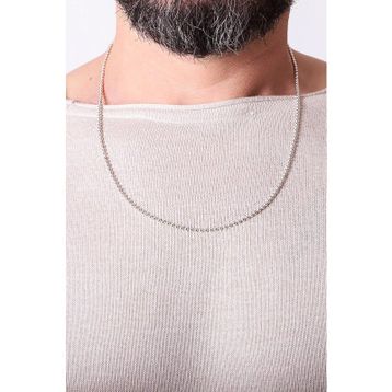 İpek Silver 925 Ayar Gümüş Toplu Zincir Erkek Zincir Kolye Silver