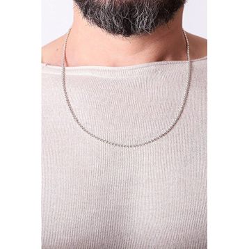 İpek Silver 925 Ayar Gümüş Toplu Zincir Erkek Zincir Kolye Silver