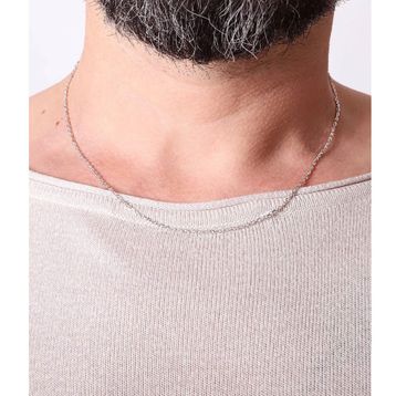 İpek Silver EEZ004 925 Ayar Gümüş 40'lık Forse Erkek Zincir Kolye