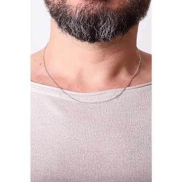 İpek Silver EEZ004 925 Ayar Gümüş 40'lık Forse Erkek Zincir Kolye